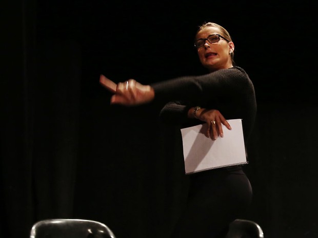 Andressa Urach em ensaio de peça em São Paulo (Foto: Alessandra Gerzoschkowitz/ EGO)
