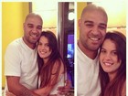 Adriano posa com a nova namorada em churrascaria do Rio