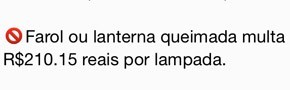 Mensagem sobre multas que circula nas redes (Foto: Reprodução)