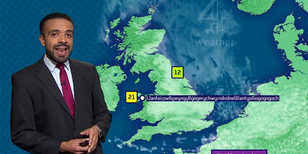 Liam Dutton mostra sua habilidade ao pronunciar nome completo de localidade galesa (Foto: Reprodução/Facebook/Channel 4 News)