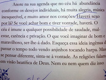 Trecho do livro sobre o incêndio na boate Kiss sugere que há sexo no céu (Foto: Adherbal Ferreira/Arquivo Pessoal)
