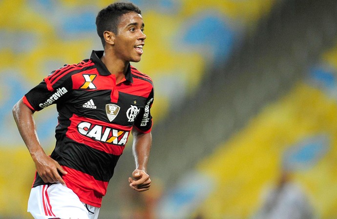 Gabriel comemora gol do Flamengo contra o américa-RN (Foto: Dhavid Normando / Agência Estado) Gabriel comemora gol do Flamengo contra o américa-RN (Foto: Dhavid Normando / Agência Estado)
