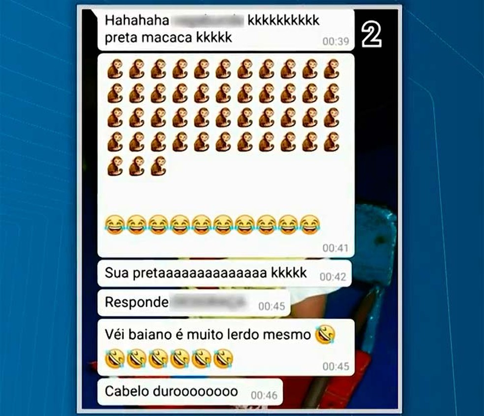 Cabeleireira da Bahia foi chamada de 'macaca' em aplicativo de mensagens e denunciou racismo à polícia e ao MP-BA (Foto: Reprodução/TV Bahia)