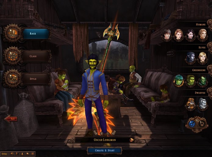 Em City of Steam: Arkadia você terá inúmeras opções para criar e personalizar o seu personagem (Foto: Reprodução/Daniel Ribeiro)