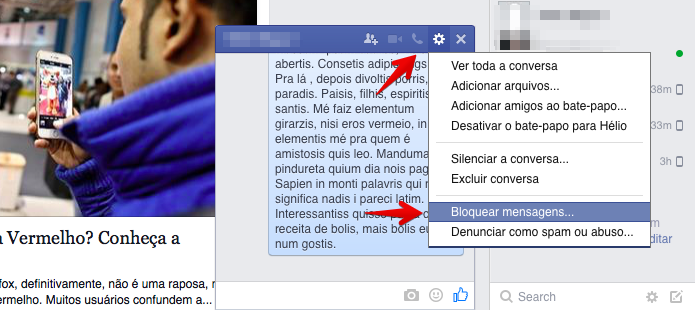 Bloqueando mensagens de um amigo (Foto: Reprodução/Helito Bijora)