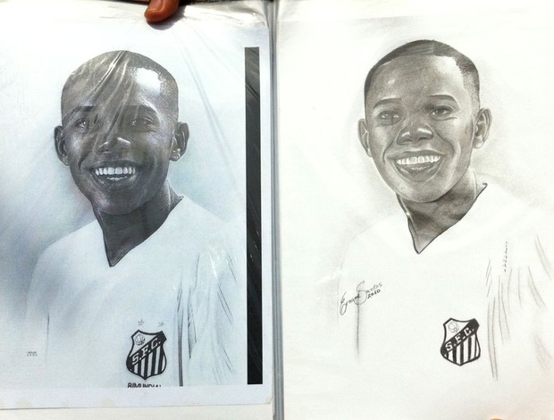 Ernane Santos, desenho Robrinho (Foto: Vicente Seda / Globoesporte.com)