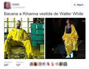 Memes com a roupa de Rihanna (Foto: Twitter / Reprodução)