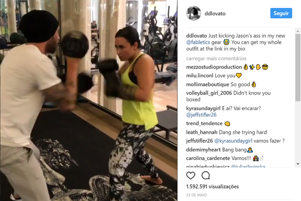 Demi Lovato treina socos em vídeo no Instagram (Foto: Reprodução)