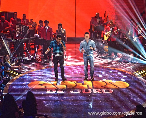Bruno e Marrone fica em sexto lugar com 'Vidro Fumê' (Foto: Caldeirão do Huck/TV Globo)