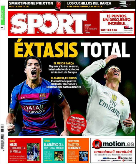 Manchete segunda-feira Sport
