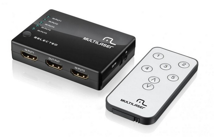 Hub HDMI com 5 portas Multilaser RE048 (Foto: Divulgação/Multilaser)