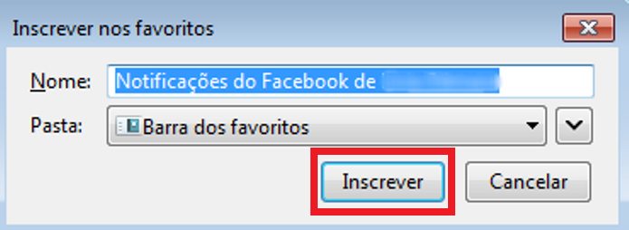 Inscrevendo no feed RSS das notificações da sua conta no Facebook (Foto: Reprodução/Lívia Dâmaso)