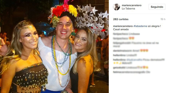 Marien Carretero e Rogérios Flausino em Carnaval (Foto: Instagram @mariencarretero)