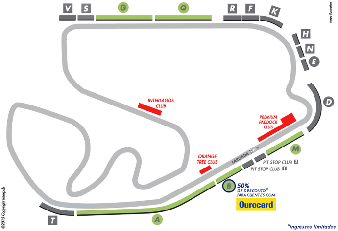 Mapa de ingressos para o GP do Brasil de Fórmula 1 2015, em Interlagos (Foto: Divulgação)