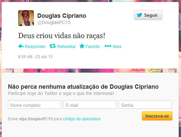 Twitter Douglas Cipriano Vasco (Foto: Reprodução / Twitter) Twitter Douglas Cipriano Vasco (Foto: Reprodução / Twitter)
