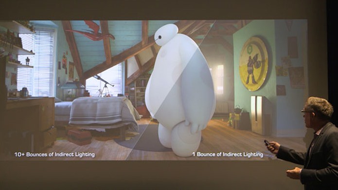 Comparativo de iluminação em Big Hero 6 (Foto: Reprodução / Engadget)