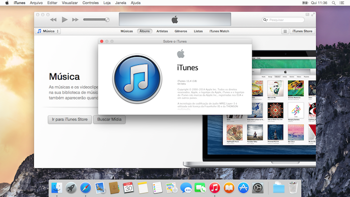 iTunes 11 no OS X Yosemite (Foto: Reprodução/Helito Bijora) 