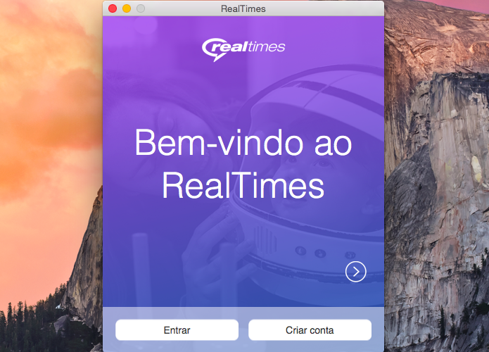 Crie ou faça login na sua conta do RealPlayer (Foto: Reprodução/Paulo Alves)