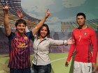 Messi de cera fica
 ao lado de Cristiano 
Ronaldo em museu  (AFP)