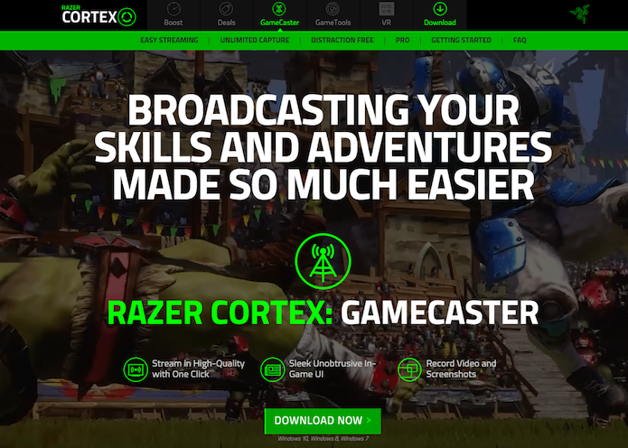 how to use razer cortex gamecaster