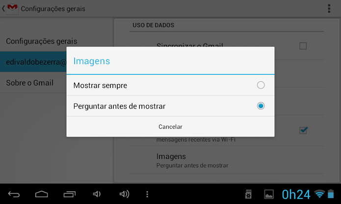 Aprenda a desativar o carregamento automático de imagens no App Gmail (Foto: Reprodução/Edivaldo Brito)