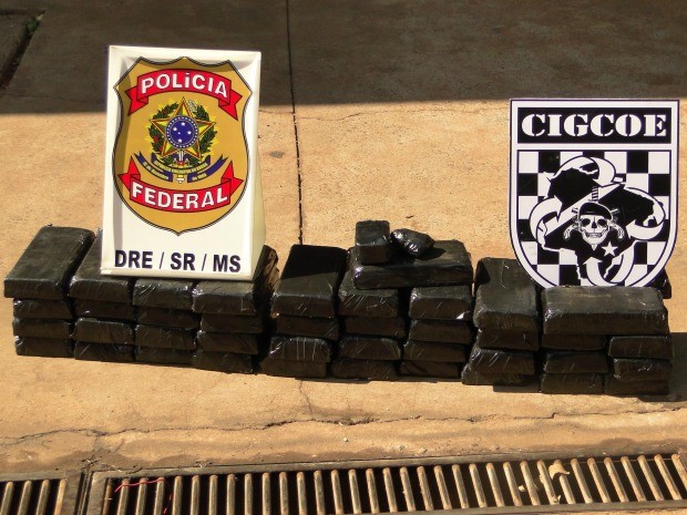41 quilos de cocaína é apreendida em para-choque de caminhonete em MS (Foto: Divulgação/Polícia)