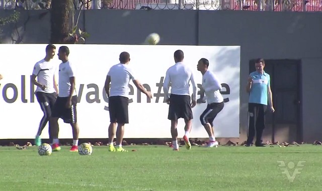 Santos treina para jogo contra o Gama (Foto: Reprodução/TV Tribuna)