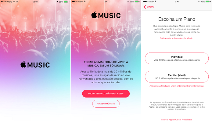 Music tem dois tipos de planos: individual e familiar (Foto: Reprodução/Aline Jesus)