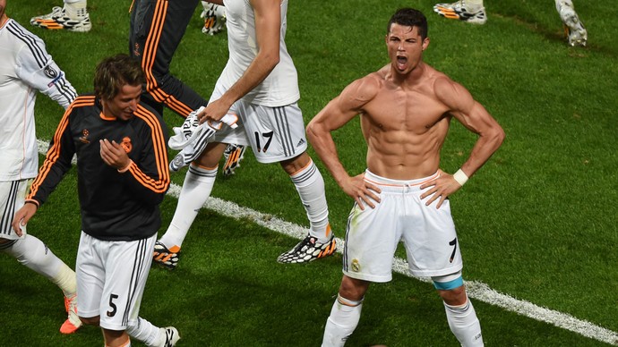 Cristiano Ronaldo real madrid comemoração final da liga dos campeões (Foto: Agência AFP)