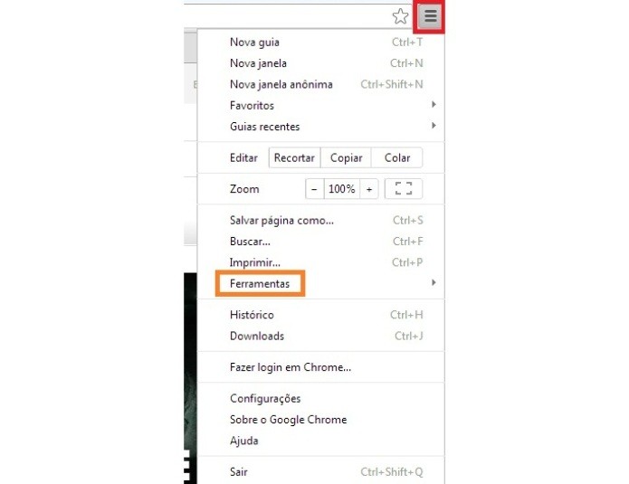 Atalho para as extensões do Chrome (Foto: Reprodução/Lívia Dâmaso)