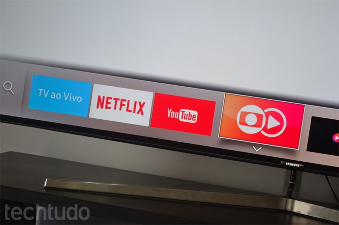 Menu único no Tizen faz com que recursos como TV aberta e aplicativos estejam no mesmo local (Foto: Melissa Cruz / TechTudo) Menu único no Tizen faz com que recursos como TV aberta e aplicativos estejam no mesmo local (Foto: Melissa Cruz / TechTudo)