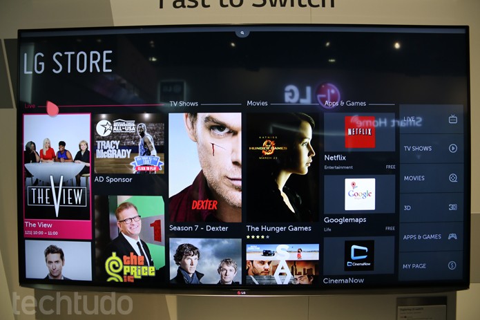 webOS voltando com tudo nas novas Smart TVs da LG (Foto: Fabrício Vitorino/TechTudo) webOS voltando com tudo nas novas Smart TVs da LG (Foto: Fabrício Vitorino/TechTudo)