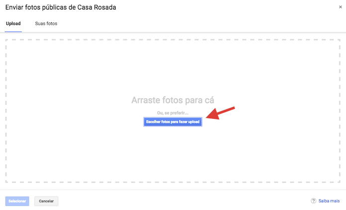 Acessando a ferramenta de upload de imagens do Google Maps pelo computador (Foto: Reprodução/Marvin Costa)