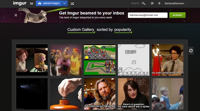 Imgur permite encontrar GIFs com categorias (Foto: Reprodução/Barbara Mannara)