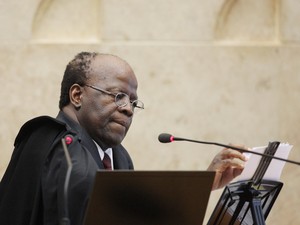 O relator do mensalão e presidente do STF, Joaquim Barbosa, durante sessão (Foto: Carlos Humberto/SCO/STF)