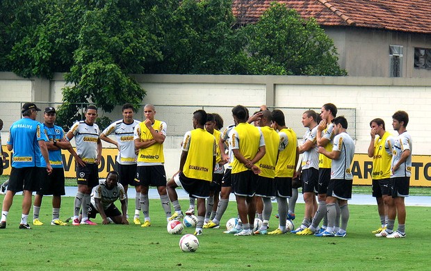 jogadores no treino do Botafogo (Foto: Fred Huber)
