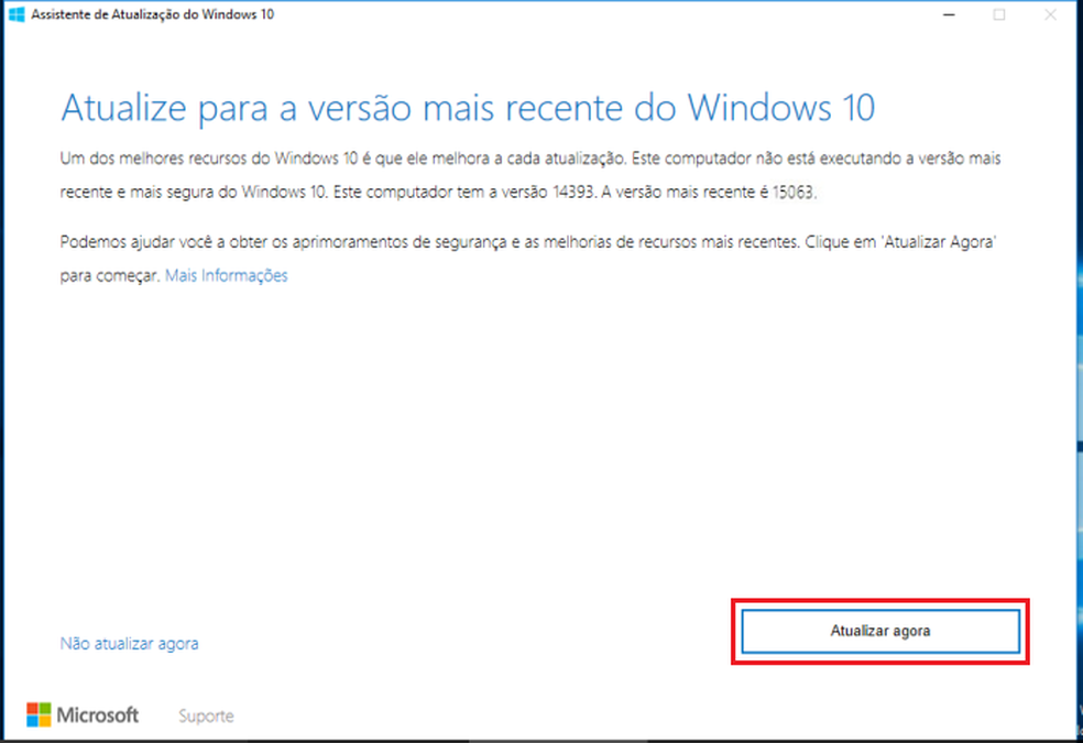 Iniciando a verificação do Assistente de Atualização do Windows 10 (Foto: Reprodução/Edivaldo Brito)