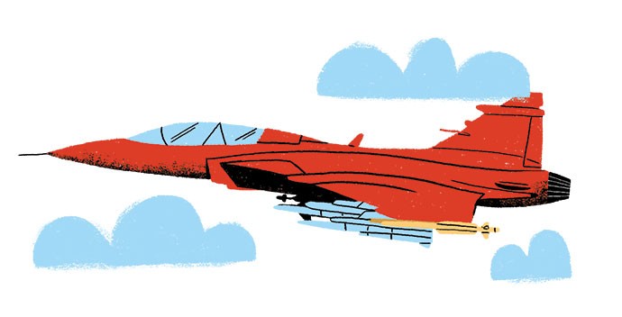 Desenho de Avião caça pintado e colorido por Felipe o dia 06 de Maio do 2012
