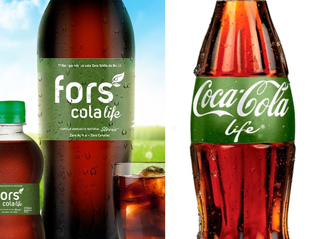 Coca-Cola acusa fbrica de Franca (SP) de plgio em rtulo de bebida (Foto: Divulgao/Fors Cola e Divulgao/Coca-Cola Company)