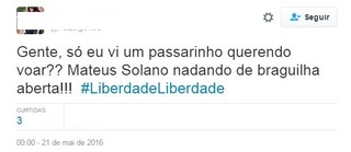 Internautas comentam cena de Mateus Solano no riacho (Foto: Reprodução/Twitter) Internautas comentam cena de Mateus Solano no riacho (Foto: Reprodução/Twitter)
