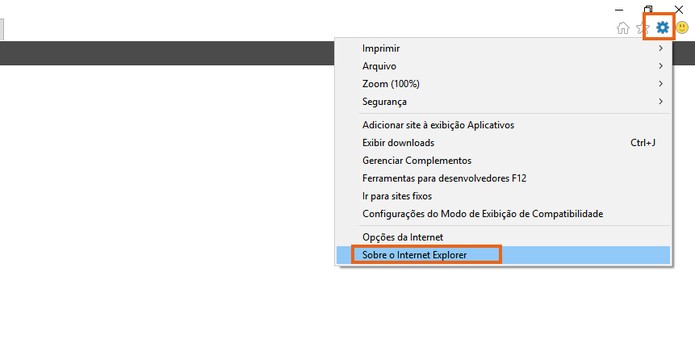 Acesse a configurações do Internet Explorer (Foto: Reprodução/Barbara Mannara)