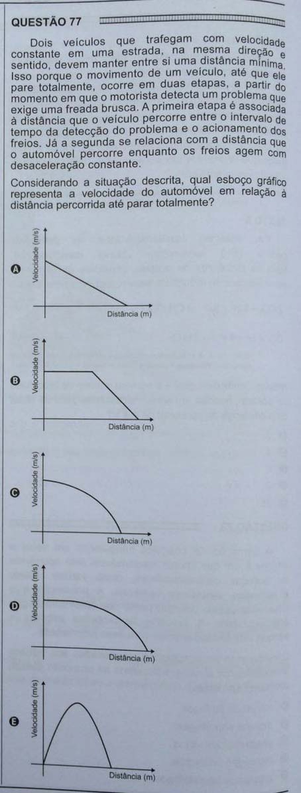 ENEM 2016 - 1º DIA - PROVA BRANCA - QUESTÃO 77 (Foto: G1 )