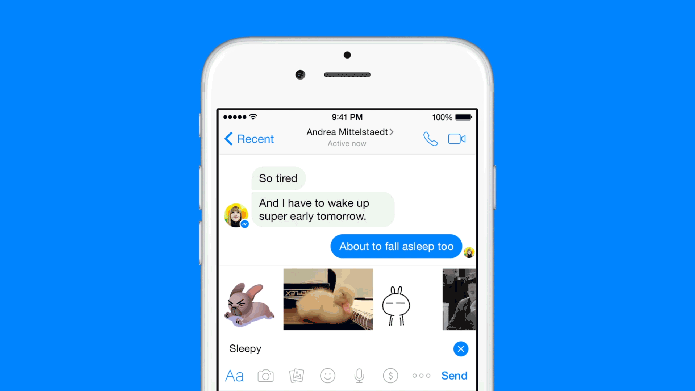 Facebook Messenger está testando a pesquisa automática por Stickers e GIFs (Foto: Reprodução/ Mashable) (Foto: Facebook Messenger está testando a pesquisa automática por Stickers e GIFs (Foto: Reprodução/ Mashable))