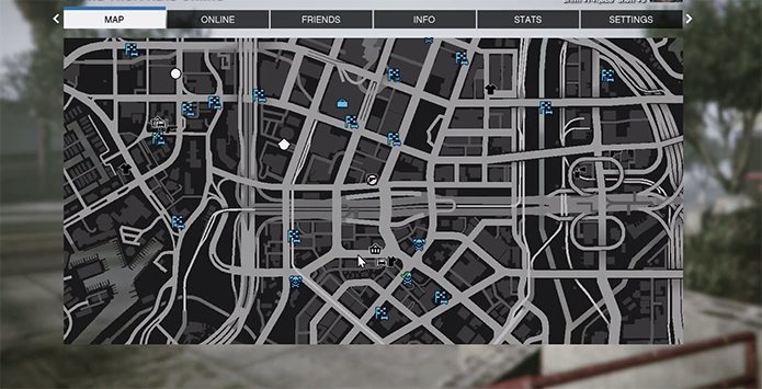 Busque missões, jogadores e estabelecimentos no mapa do game (Foto: Reprodução/YouTube)