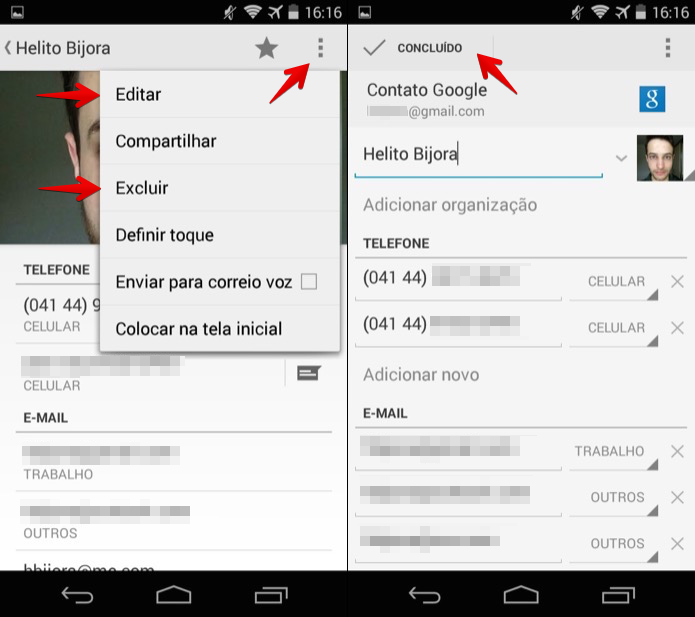 Veja como excluir ou editar um contato no Moto g (Foto: Reprodução/Helito Bijora) Veja como excluir ou editar um contato no Moto g (Foto: Reprodução/Helito Bijora)