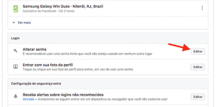 Tela para alteração de senha do Facebook (Foto: Reprodução/Marvin Costa) Tela para alteração de senha do Facebook (Foto: Reprodução/Marvin Costa)