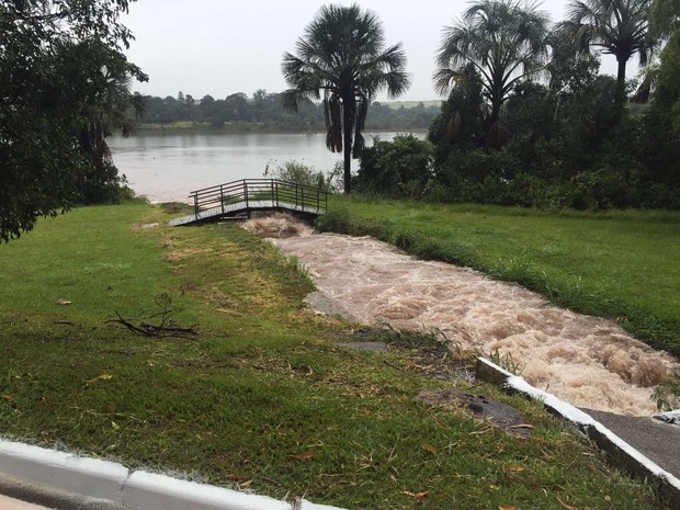 Chuva Uberlândia (Foto: Leandro Moreira/G1)