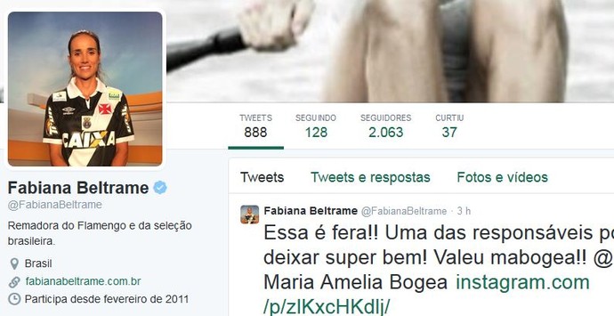 Fabiana Beltrame Twitter (Foto: Reprodução/Twitter)