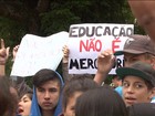 Estudantes protestam contra a reforma do ensino médio no Paraná