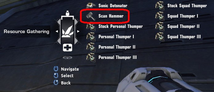 Acesse o menu de caldowns e escolha o item Scan Hammer (Foto: Reprodução / gameplainside)